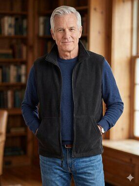 Structure Men's Vintage Zipper Fleece Vest